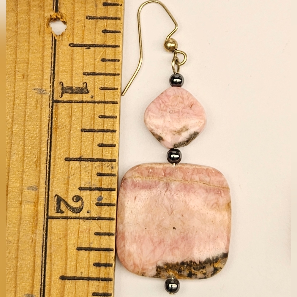 Pink Rhodonite Earrings - Picture 5 of 6